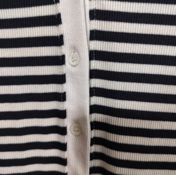 2960)Pretty Little Thing Thick Rib Striped Button Through Long Sleeve Dress 10 - Picture 7 of 11